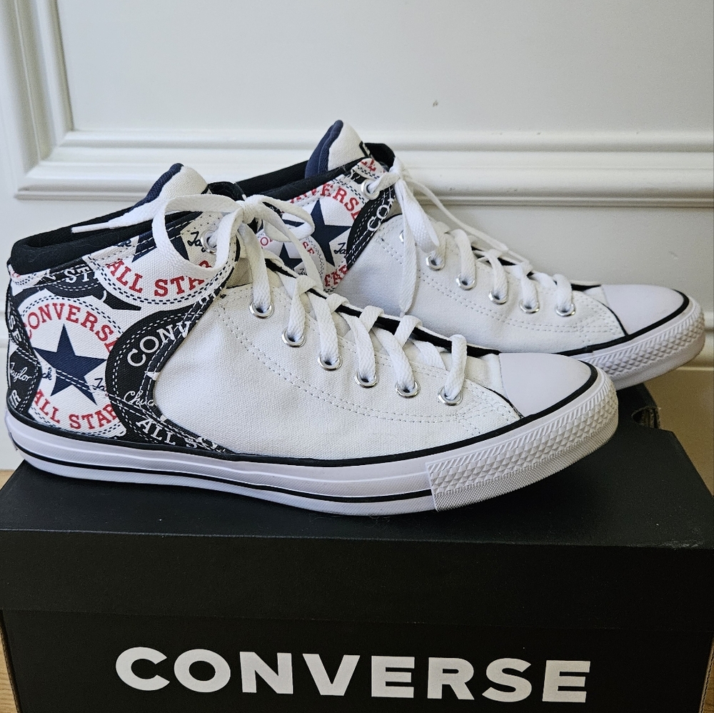Converse Chuck Taylor White and Black Graphic High-Tops - Picture 10 of 10